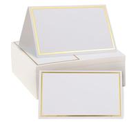 GANAZONO 150 Pièces Cartes de Place Pliantes en Papier avec Bordure Dorée | Nom de Table à Afficher, Design Tente Unique, pour Fêtes et Réceptions, Couleur Or