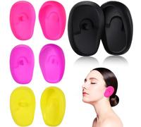 GANAZONO 4 Paires Protège-oreilles en Silicone Souple, Cache-oreilles de Coiffure, Design, Imperméable, Réduit le Bruit, Confortable, pour Soins Capillaires et Fer à Boucler