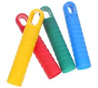 GANAZONO 4 Pièces Poignée de Manche de Balai Antidérapante avec Trou | Plastique Robuste, Installation Facile, pour Balai et Pelle à Poussière, Lot Multicolore Bleu Rouge Jaune Vert
