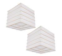 GANAZONO Abat Jour Papier de Riz Pliable Carré en Papier Blanc, Lot de 2, Design Minimaliste et Léger, pour Décoration de Chambres et Intérieur Élégant