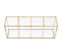 GANAZONO Boîte à Maquillage de Bureau Trousse à Maquillage Rangement Cosmétique Laiton Verre Design Spacieux Pratique Bureau Dressing