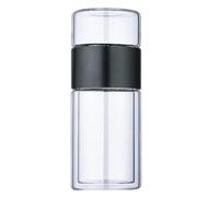 GANAZONO Bouteille Infuseur à Thé en Verre 300ml Séparation de L'eau, Design Rond Élégant, Facile à Transporter pour Infusion de Thé Noir