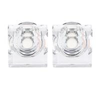 GANAZONO Boutons de tiroir en cristal carré 2 pièces en verre artificiel pour meubles de chambre et tiroirs, poignées sûres pour enfants, installation simple