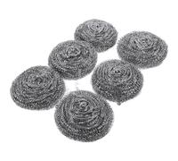GANAZONO Éponge grattante en Acier：6pcs Éponge à Récurer Eponge Vaisselle en Acier Inoxydable Eponge Grattante Eponge Metallique Boule Inox Plancha pour Nettoyages Difficiles
