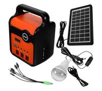 GANAZONO Générateur D’énergie Solaire 25w 220v pour Jardin Et Maison, Système Portable Batterie Rechargeable, Éclairage LED Extérieur, Chargeur USB Compact pour Camping Et Secours