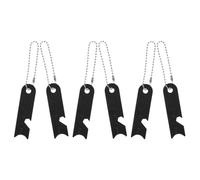 GANAZONO Lot de 6 Grattoirs Allume-feu en Acier Noir Chaîne, Règle Multifonction Portable, pour Camping, Randonnée et Feux de Camp en Plein Air