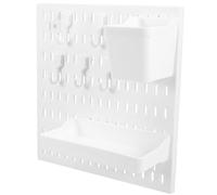 GANAZONO Organisateur Mural Gain de Place sans Perçage en Plastique Blanc, Présentoir à Étagère Perforée Simple Style pour Salle de Bain et Chambre