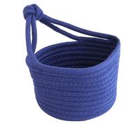 GANAZONO Panier de Rangement Rond en Corde de Coton, Bleu, Fait Main | Petit Modèle Mural, pour Jouets et Objets Divers, Stable, Résistant à L’usure, Usage Maison