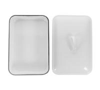 GANAZONO Plat à Four Émail Blanc Multifonctionnel 30x20cm 4 Points D'appui, Anti-rouille, pour Pâtisseries et Repas D'après-midi