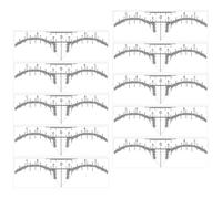 GANAZONO Règle de Mesure des Sourcils Autocollants Jetables Blanche 10 Pièces en Pvc Assistance Précise Ligne Facile à Découper pour Maquillage et Tatouage