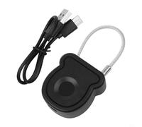 GANCEI Cadenas intelligent rechargeable avec technologie de balayage rapide et port de type C pour casiers de gym, valises, armoires, entrée sécurisée sans clé (noir)