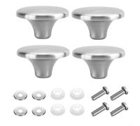 GANCEI Lot de 4 poignées de rechange en acier inoxydable pour couvercle de casserole Le Creuset Lodge - Résistantes à la chaleur et à la rouille - À visser - Argenté