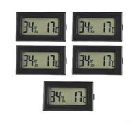 GANCEI Lot de 5 mini thermomètres numériques pour thermo-hygromètre, écran LCD, température intérieure et hygromètre, plage de -50 °C à 70 °C, pour maison, bureau, serre