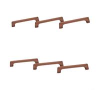 GANCEI Lot de 6 poignées de tiroir en noyer noir massif de 96 mm de centre à centre plat pour armoires, tables de chevet, décoration rustique, quincaillerie en bois