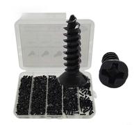 GANCEI Lot de 620 vis autotaraudeuses à tête fraisée en acier carbone noir, pour assortiment de têtes cruciformes 3 mm x 6/8/10/12 mm pour assemblage de meubles en bois et plastique