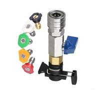 GANCEI Robinet à boisseau sphérique en laiton haute pression avec connexion rapide pour Karcher pour série K jusqu'à 4500 psi avec interrupteur d'arrêt et kit de cinq buses (14 valves bleues + 5 s)