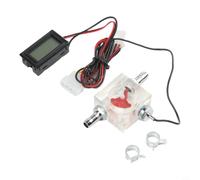 GANCEI Thermomètre LED et débitmètre à trois voies pour systèmes de refroidissement par eau, boîtier en acrylique, affichage numérique bleu, câble de sonde de 50 cm, convient pour la surveillance
