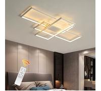 Ganeed Plafonnier,Dimmable LED Moderne 50W 3-Couche Plafonnier Carré Acrylique (Blanc),Aluminium,(90 * 50 * 8cm),3000-6000K