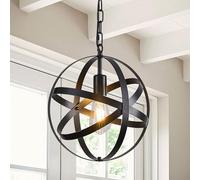 Ganeed Suspension Globe Noir Industriel 1 Lumière E27