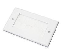 Gang Double Blanc brushplate avec brosses Blanc/Brosse Plaque Murale/Plaque murale/Plaque murale pour câble par electrosmart® pour TV plasma, etc.