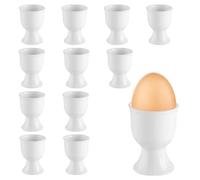 GANILITY Coquetiers en Porcelaine, Lot de 12 Coquetiers en Porcelaine Blanche, 5,2 x 7 cm Porte œufs Empilable, Coquetiers en Porcelaine Blanche, pour œufs durs et Souples, Blanc