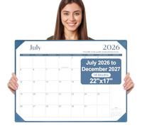 Gannyfer Grand calendrier de bureau 2024-2025 avec tapis de bureau, calendrier de bureau simplifié de 55,9 x 43,2 cm, calendrier de table de 18 mois de juillet 2024 à décembre 2025, fournitures de
