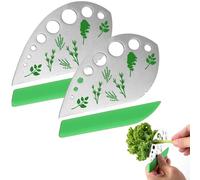 Gansdnek 2 Pièces Décapant à Herbes, 9 Trous Herb Décapans en Acier Inoxydable, Outil É plucheur D'herbes, Outil de Dénudage de Feuilles D'herbes, Coupe-herbes pour Chou Frisé Romarin Thym Basilic