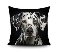 Ganshan Bi Housse de coussin décorative pour chien dalmatien mignon chien chiot animal art décor taie d'oreiller pour canapé lit canapé chien amoureux cadeau 45 x 45 cm toile double face style 12