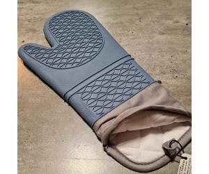 Gant à four en coton et Silicone DOTZ Bleu et Gris