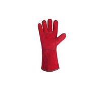Gant anti chaleur et feu taille 10 croute rouge doublée manchette 15cm