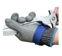 Gant Anti Coupure ISO-F Gants Anti Coupure Gant en acier inoxydable pour Cuisine Boucher Travail extérieur（L-24.5）