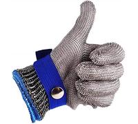 Gant de Boucher - Acier Inoxydable - Protection Niveau 5 - Taille L - Lavable - Antirouille