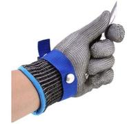 Gant de Boucher en Cotte de Maille Acier inoxydable résistant Coupe Bleu Haute Performance Niveau 5 Protection XL