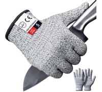 Gant de Boucher en Cotte de Maille Acier inoxydable résistant Coupe Haute Performance Niveau 5 Protection Taille S