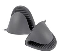 Gant de Cuisine épais en Silicone,2 Pcs Mitaines de Four en Silicone Mini Gant de Four épais en Silicone résistant à la Chaleur Gant Cuisine Anti Chaleur pour Cuisiner,Barbecue,Cuisson(Gris)
