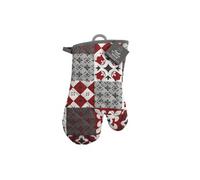 Douceur d'Intérieur Gant de cuisine Credence 30 x 18 cm Coton imprimé et silicone Rouge