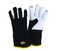 Gant de Protection INE, Soudure MIG, Cuir Haute Qualité Pleine Fleur, Souple, Paume Cuir et Rembourrage Coton