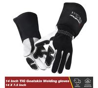 Gant de soudage ARCCAPTAIN 14 pouces cuir de grain de peau de chèvre de qualité supérieure, densité, confort résistant à la perforation à la chaleur pour le barbecue de soudage à domicile
