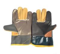 Gant de soudeur en cuir résistant à la chaleur pour tig pour mig en cuir de vachette Gants de soudure ignifuges robustes Gants de travail en cuir renforcé Paume Gants de protection Soudure à manches