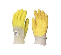 Gant de travail EUROTECHNIQUE enduit latex crêpé gris/jaune T10 - - 3800