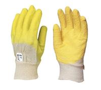 Gant de travail EUROTECHNIQUE enduit latex crêpé gris/jaune T10 - COVERGUARD - 3800