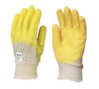 Gant de travail EUROTECHNIQUE enduit latex crêpé gris jaune T10 COVERGUARD 3800