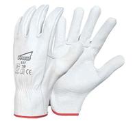 Gant en cuir blanc tout fleur de bovin 50F manutention légère à sec T.10