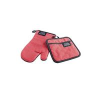 Gant + manique 18 x 28 cm/20 x 20 cm chambray uni+pvc harold Rouge