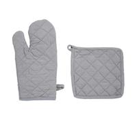 Gant & Manique de Cuisine Coton 33cm Gris Clair