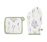 Gant & Manique de Cuisine Garrigue 32cm Blanc