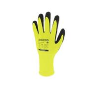 Gant Manutention Enduit Latex Jaune fluo Taille 9 Support Polyamide poignet élastique Sans Couture
