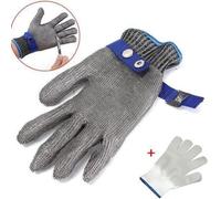 Gant protection anti-coupure pour boucher - En inox - Taille L - Gris
