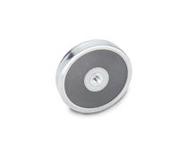 Ganter la norme Éléments - Aimants De Fixation Avec Filetage intérieur - GN 50.4 - Aimant de plastique rigide ferrite, argent, GN 50.4-HF-63-M8