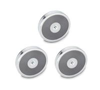 Ganter la norme Éléments - Aimants De Fixation Avec Filetage intérieur - GN 50.4 - Aimant de plastique rigide ferrite, argent, GN 50.4-HF-32-M4